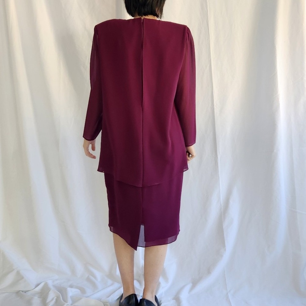 80s/90s Purple Floaty Dress - Picture 3 of 4